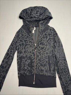lululemon athletica Charcoal Leopard-Print Zip Hoodie Jacket